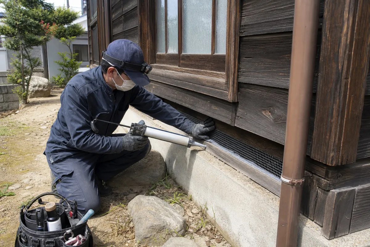 岐阜市金華のクマネズミ駆除作業