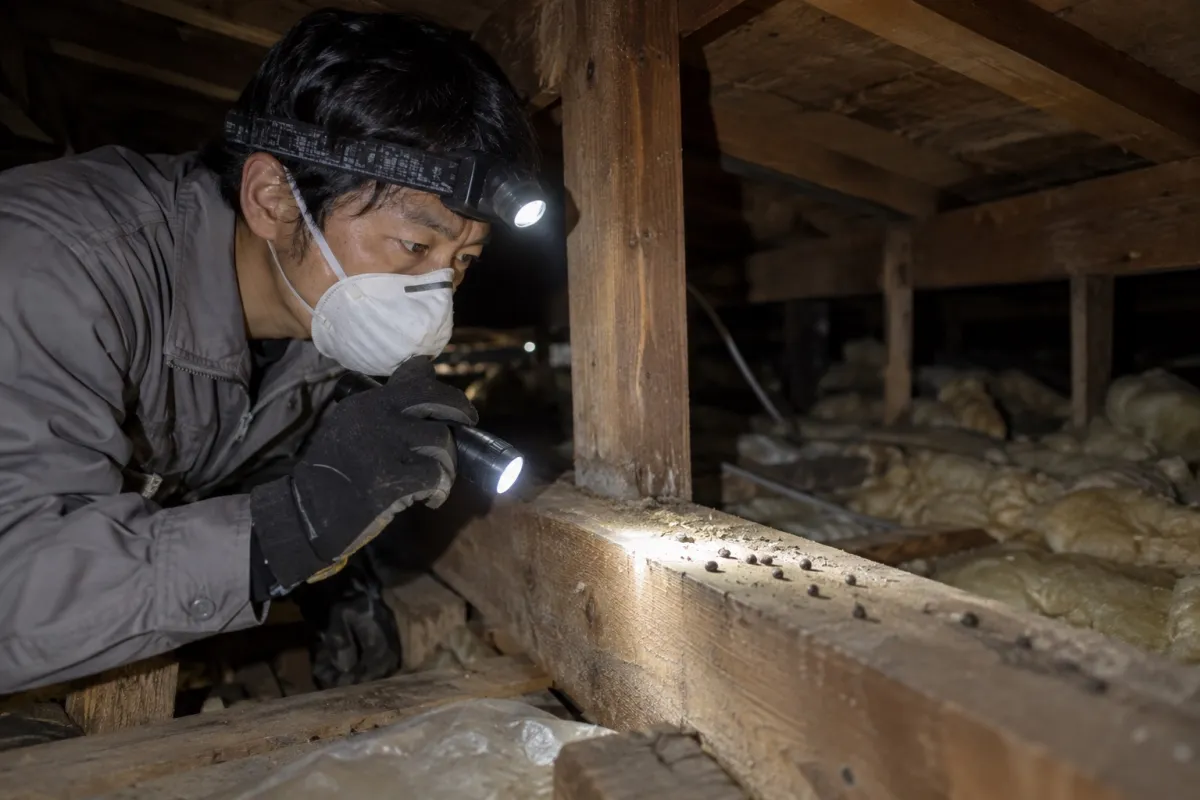 岐阜市忠節のクマネズミ駆除作業