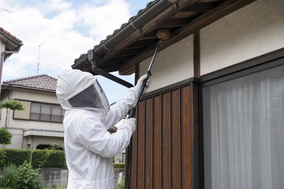 春日井市高蔵寺の蜂の巣駆除事例①｜スズメバチ