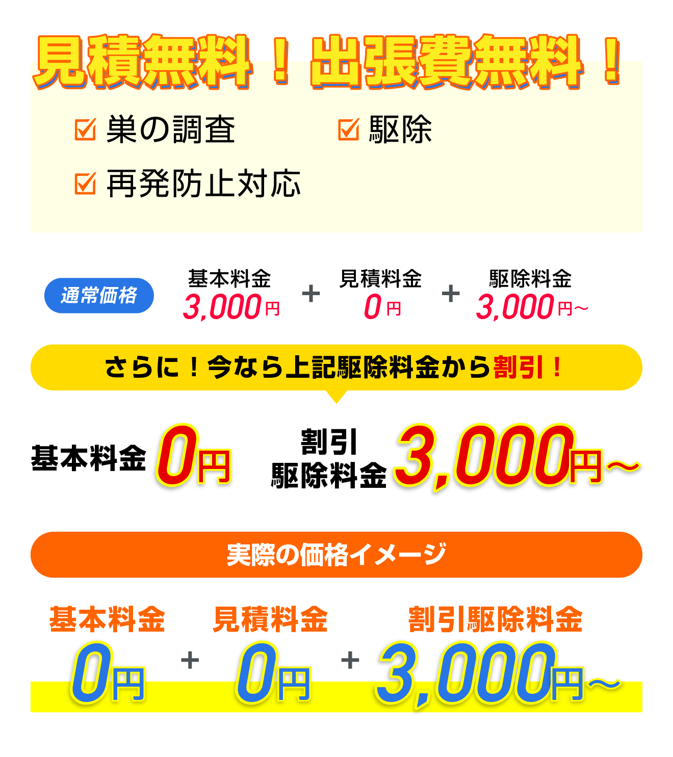 羽島市の蜂の巣駆除の料金案内